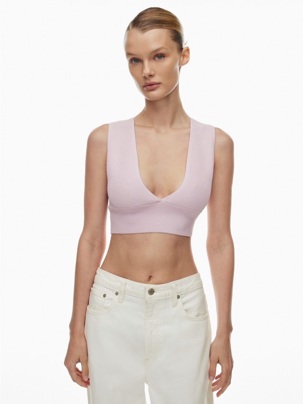 Aritzia Babaton Sculpt Knit Deep V Tank
